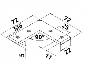 Conector 90° profil U/mana curenta Easy Glass® Hybrid [1]