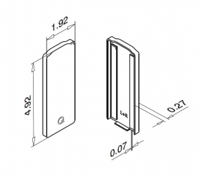 Capac capat profil U balustrada Easy Glass® Eco, fixare pardoseala [1]