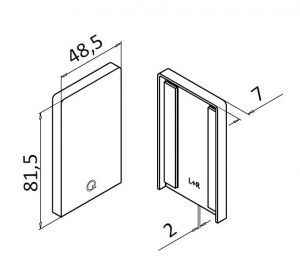 Capac capat profil U balustrada Easy Glass® Up, stanga-dreapta [1]