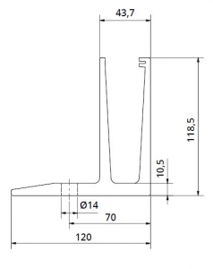 Profil U balustrada Easy Glass® Eco F cu talpa fixare pardoseala [1]