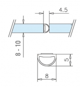 Garnitura tip A(balon) auto-adeziva cabina dus sticla 8-10 mm [1]