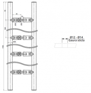 Maner rotund, interax 520 mm, L=1750 mm [1]