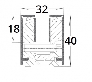 Corp sina perimetrala LM  Dorma, sticla 10 mm [1]