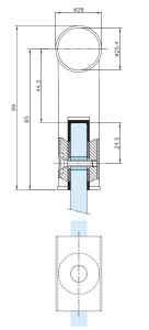 Conector 180° teava Ø25 mm compartimentare toaleta [1]
