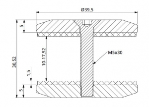 Conector rotund aliniere sticla Ø40 mm [1]