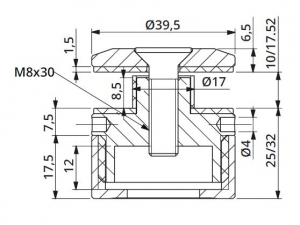 Prindere punctuala cu gat Ø40 mm reglabila 25-32 mm [1]
