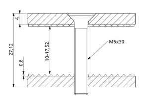 Conector dreptunghiular aliniere sticla 40x30 mm [1]