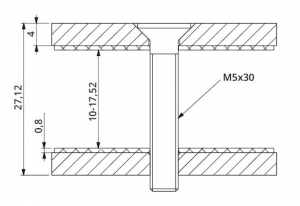 Conector patrat aliniere sticla 40x40 mm [1]