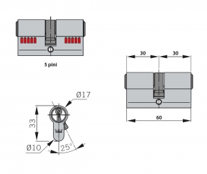 Cilindru broasca Dorma usa sticla 8-10 mm [3]