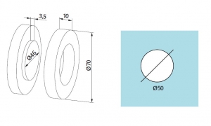Maner scoica Dorma, Ø70 mm, sticla 8-12 mm [1]