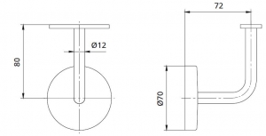 Suport perete 72x80 mm mana curenta patrata 40x40 mm [1]