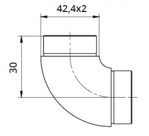 Imbinare fixa 90° mana curenta rotunda Ø42,4 mm [1]