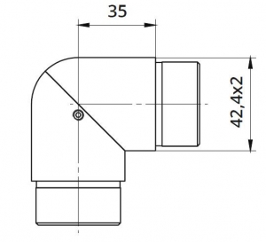Imbinare variabila ±90° mana curenta rotunda Ø42,4 mm [1]
