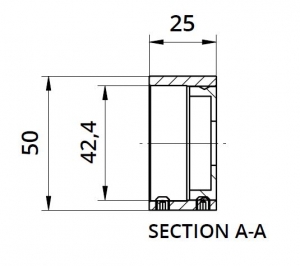 Inel fixare perete mana curenta rotunda Ø42,4 mm [1]