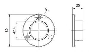 Flansa rotunda fixare perete mana curenta rotunda Ø42,4 mm [1]