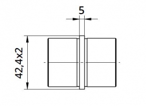 Imbinare 180° mana curenta rotunda Ø42,4 mm [1]