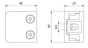 Clema MOD 21 fixare pe drept pentru montant balustrada sticla 6-10,76 mm [1]