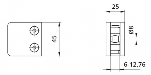 Clema MOD 230P fixare pe drept pentru montant balustrada sticla 6,76-10,76 [1]