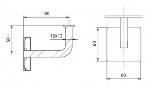 Suport perete 80x50 mm mana curenta patrata 40x40 mm [1]