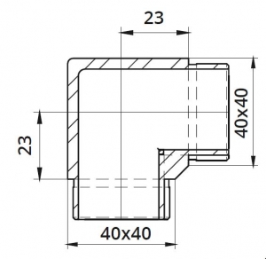 Imbinare 90° mana curenta patrata 40x40 mm [1]