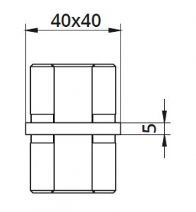Imbinare 180° mana curenta patrata 40x40 mm [1]
