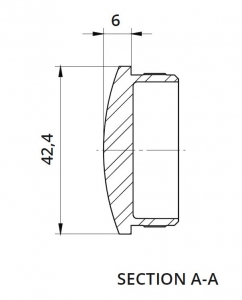 Capac capat semirotund mana curenta rotunda Ø42,4 mm [1]