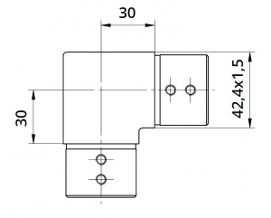 Imbinare orizontala 90° mana curenta profilata Ø42,4 mm [1]