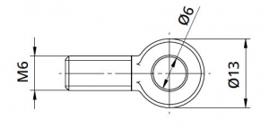 Conector Ø6/13xM6 mm piesa capat fixare cablu pentru montant balustrada [1]