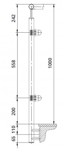 Montant colt exterior rotund echipat pentru sticla fixare pe laterala [1]