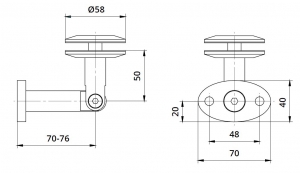 Conector copertina inferior perete/sticla 8-17,52 mm [1]