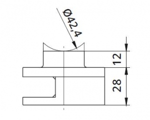 Clema simpla Ø60x28 mm fixare pe teava rectangulara [1]