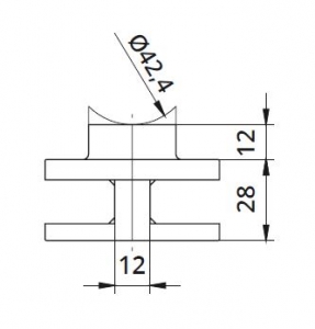 Clema dubla Ø60x28 mm fixare pe teava rotunda [1]