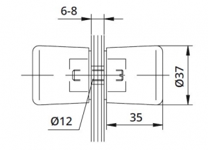Buton Cristal usa cabina dus sticla 6-8 mm [1]