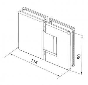 Balama cabina dus 180° sticla/sticla S1000 SHH 303 [1]