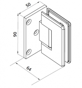 Balama cabina dus jumatate talpa perete/sticla S1000 SHH 305 [1]