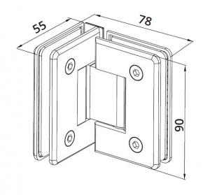 Balama Dorma cabina dus 90° sticla/sticla S1000 SHH 304 [1]
