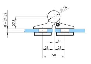 Balama hidraulica Biloba EVO cu blocare 90°/180° fixare pe sticla [3]