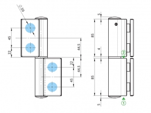 Balama hidraulica Biloba EVO cu blocare 90°/180° fixare pe sticla [2]