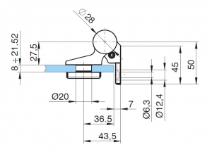 Balama hidraulica Biloba EVO cu blocare 90°/180° fixare pe perete [3]
