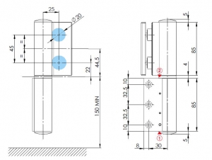 Balama hidraulica Biloba EVO Frame cu blocare 90°/180° fixare pe toc aluminiu [2]