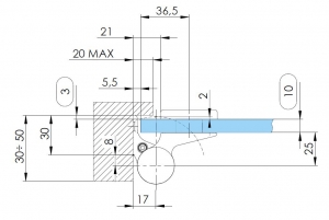 Balama hidraulica Biloba EVO Frame cu blocare 180° fixare pe toc aluminiu [4]