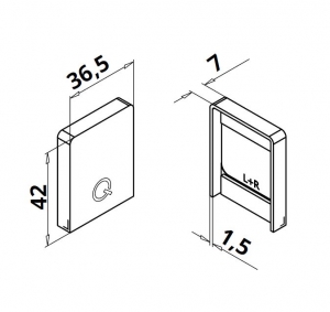 Capac capat profil mana curenta Easy Glass® Hybrid stanga-dreapta [1]