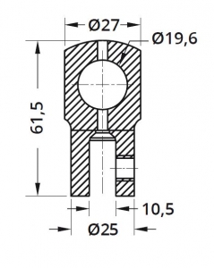 Conector cu trecere 180° bara stabilizare cabina dus teava/sticla [1]