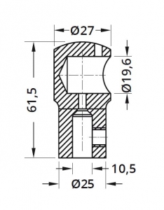 Conector fara trecere 180° bara stabilizare cabina dus teava/sticla [1]