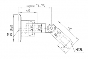 Conector superior perete/tija copertina sticla 17,52-21,52 mm [1]