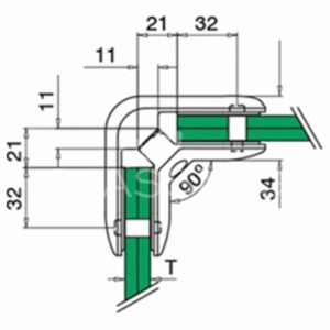 Conectori sticla ,T=8.76 mm ,inox satinat [1]