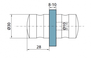 Buton PH102 usa cabina dus sticla 8-10 mm [1]
