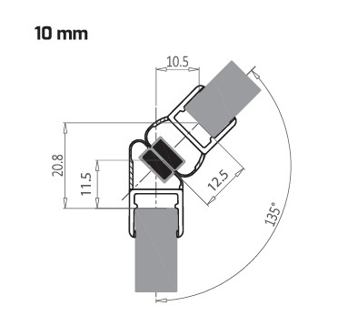 Garnitura magnetica 135° cabina dus sticla 8-10 mm [2]