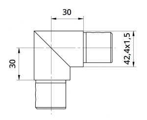 Imbinare verticala 90° mana curenta profilata Ø42,4 mm [1]