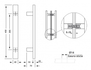 Maner rectangular, 40x20 mm [1]